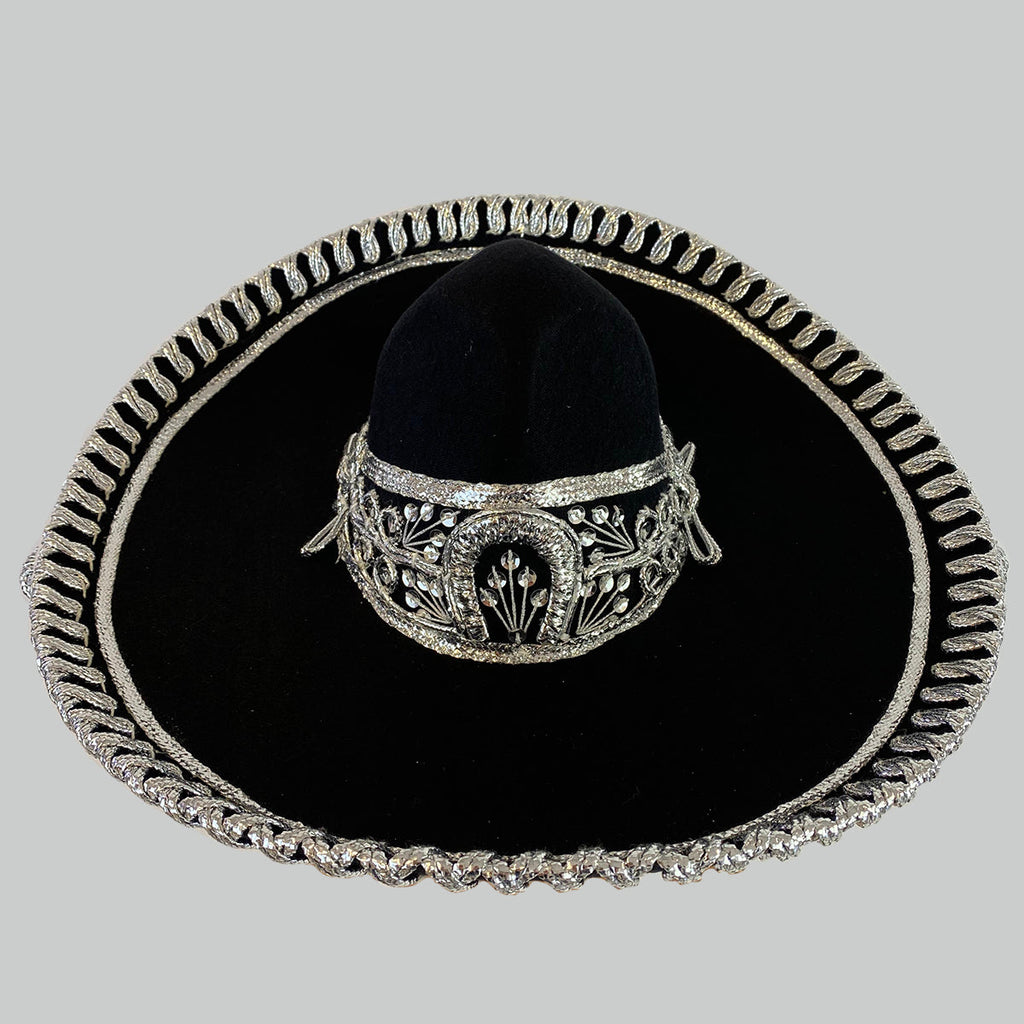 Sombrero Charro Negro Plata/Herradura